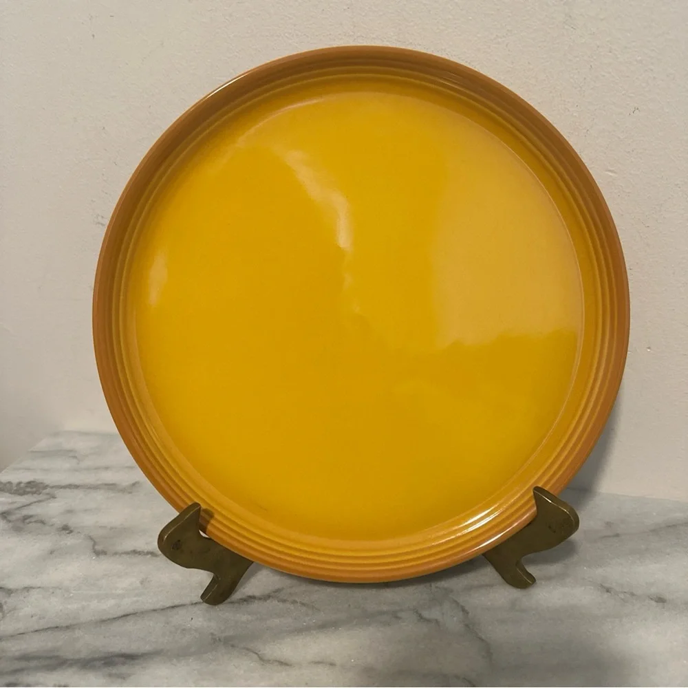 Set of Three le Creuset Yellow lunch Plates NEW NWT